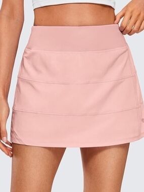 Crz Yoga Feathery-Fit Soft High Rise Tennis Skirt Skort 14'' pink Size Medium